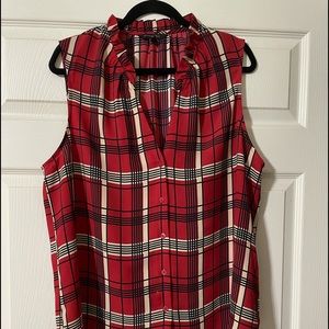 Ruffle detail sleeveless top